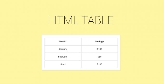 Responsive table template – HTML & CSS