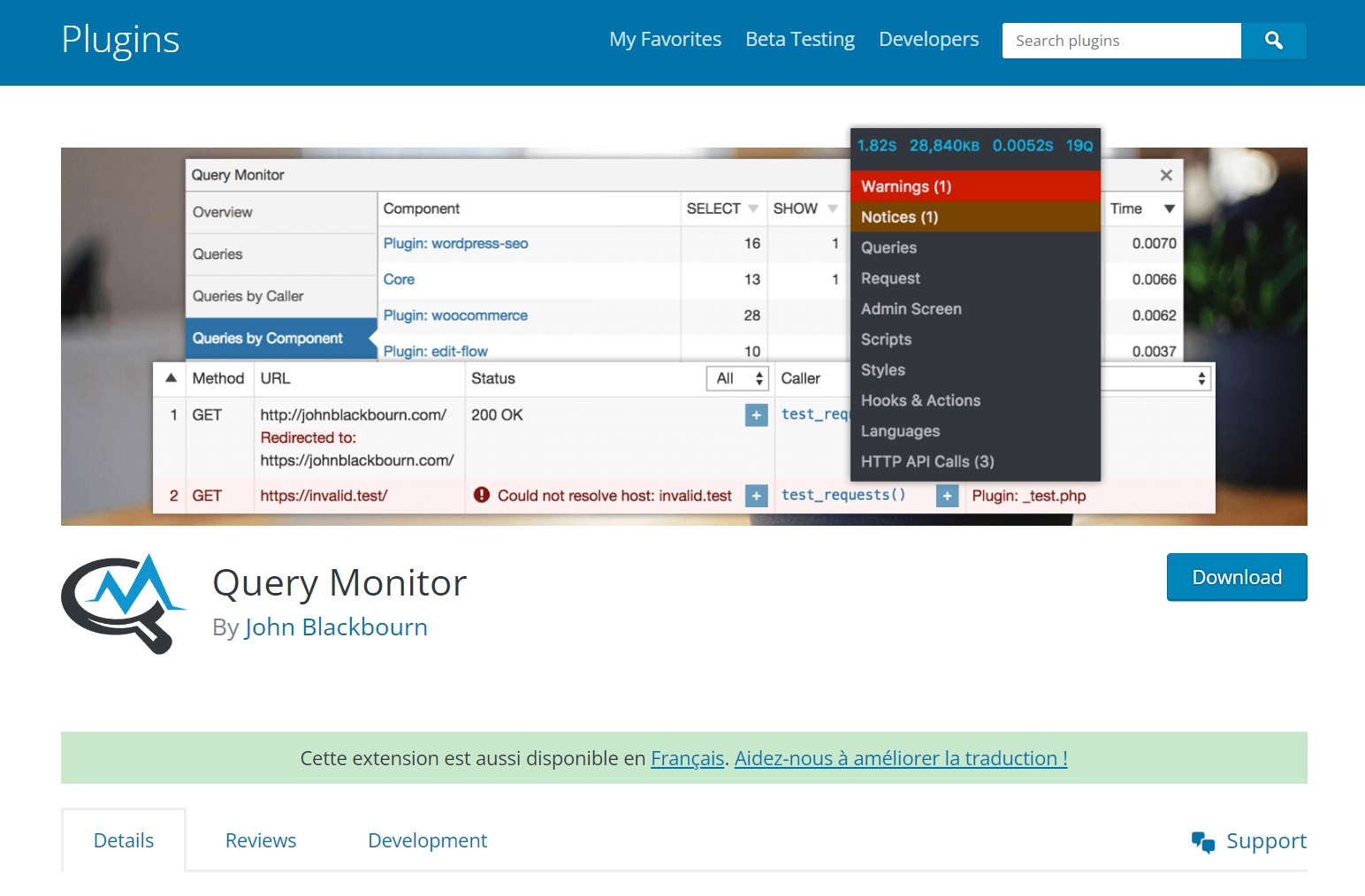 Query Monitor - plugin rất hay trong hỗ trợ kiểm tra lỗi website WordPress