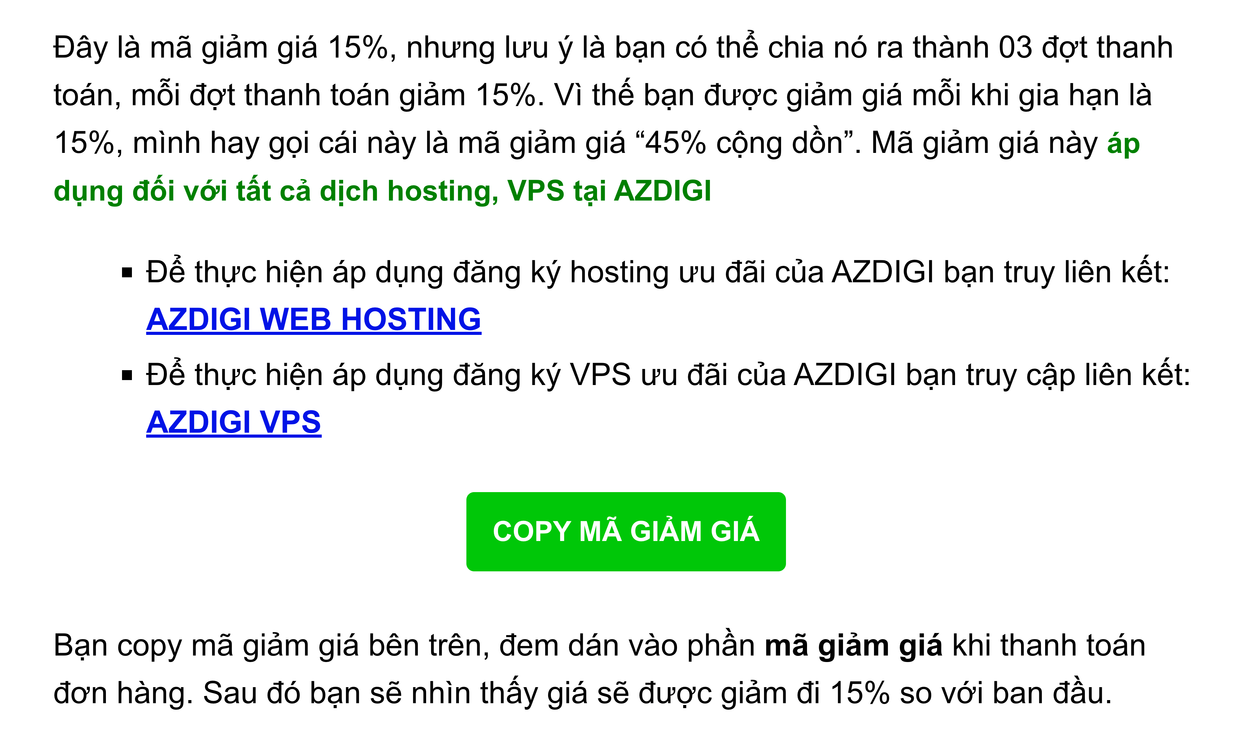 Demo nút copy mã giảm giá cho website wordpress