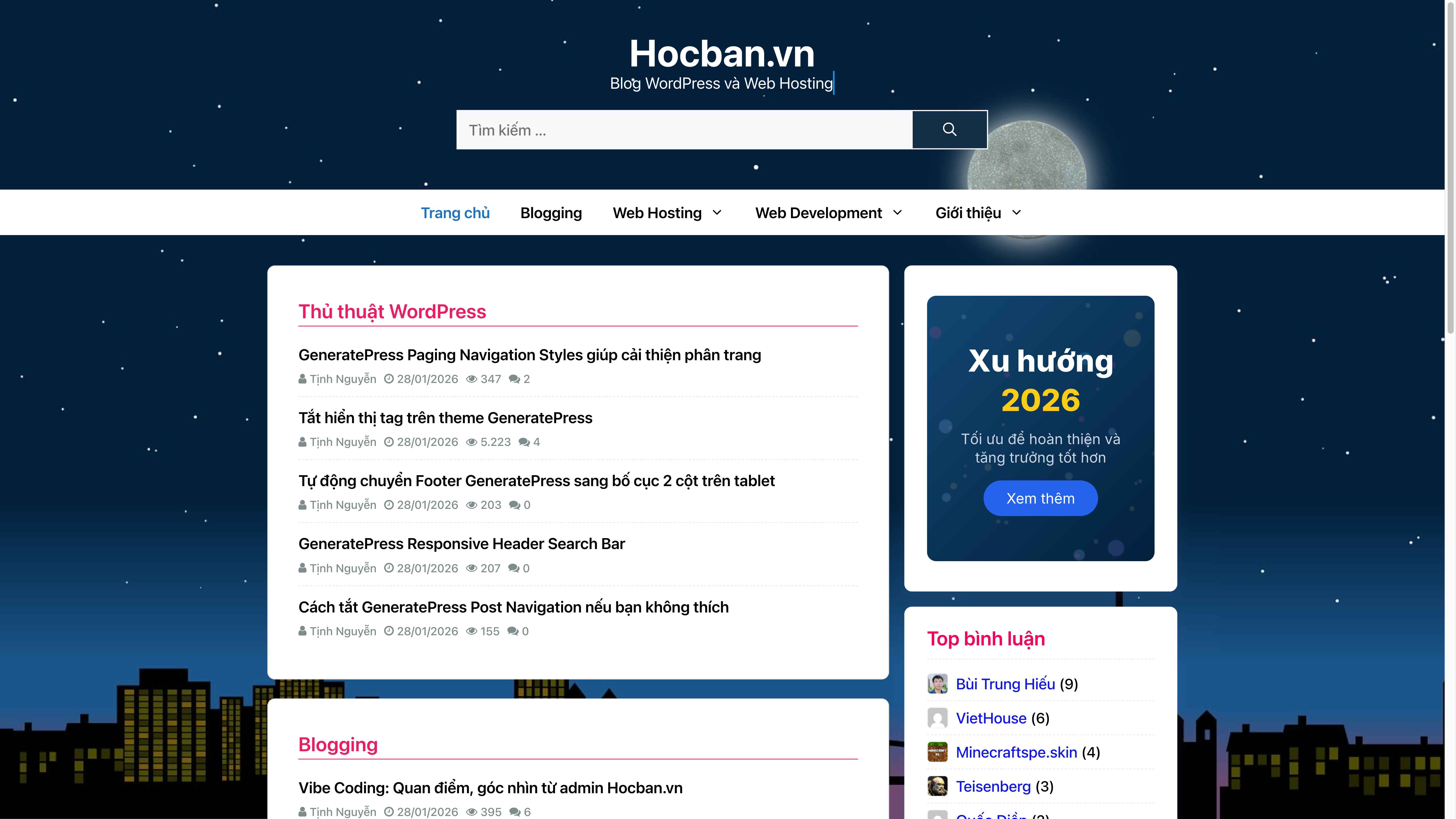 Demo giao diện blog Hocban.vn 2026