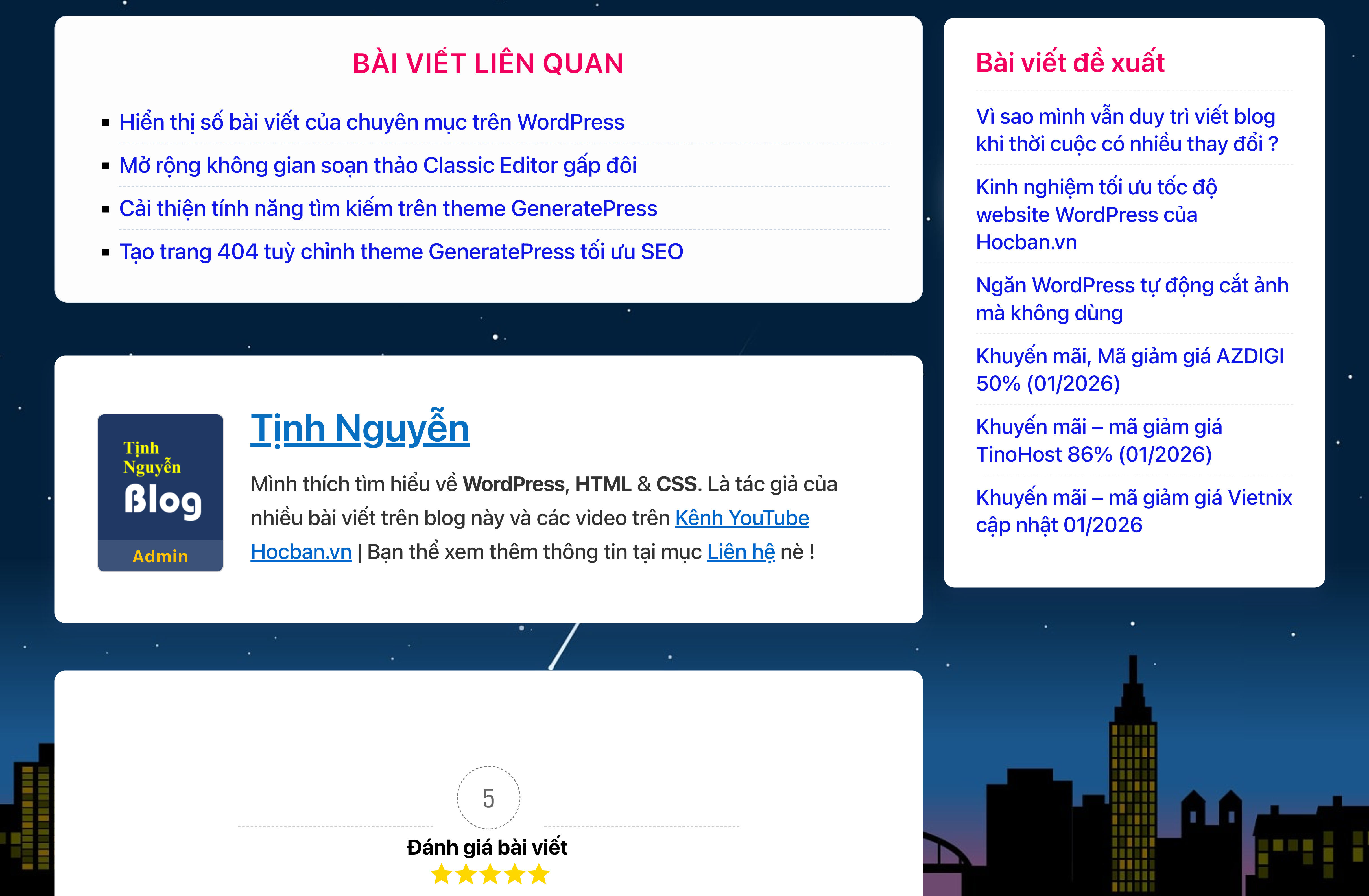 GeneratePress Author Box - khung tác giả cho bài viết