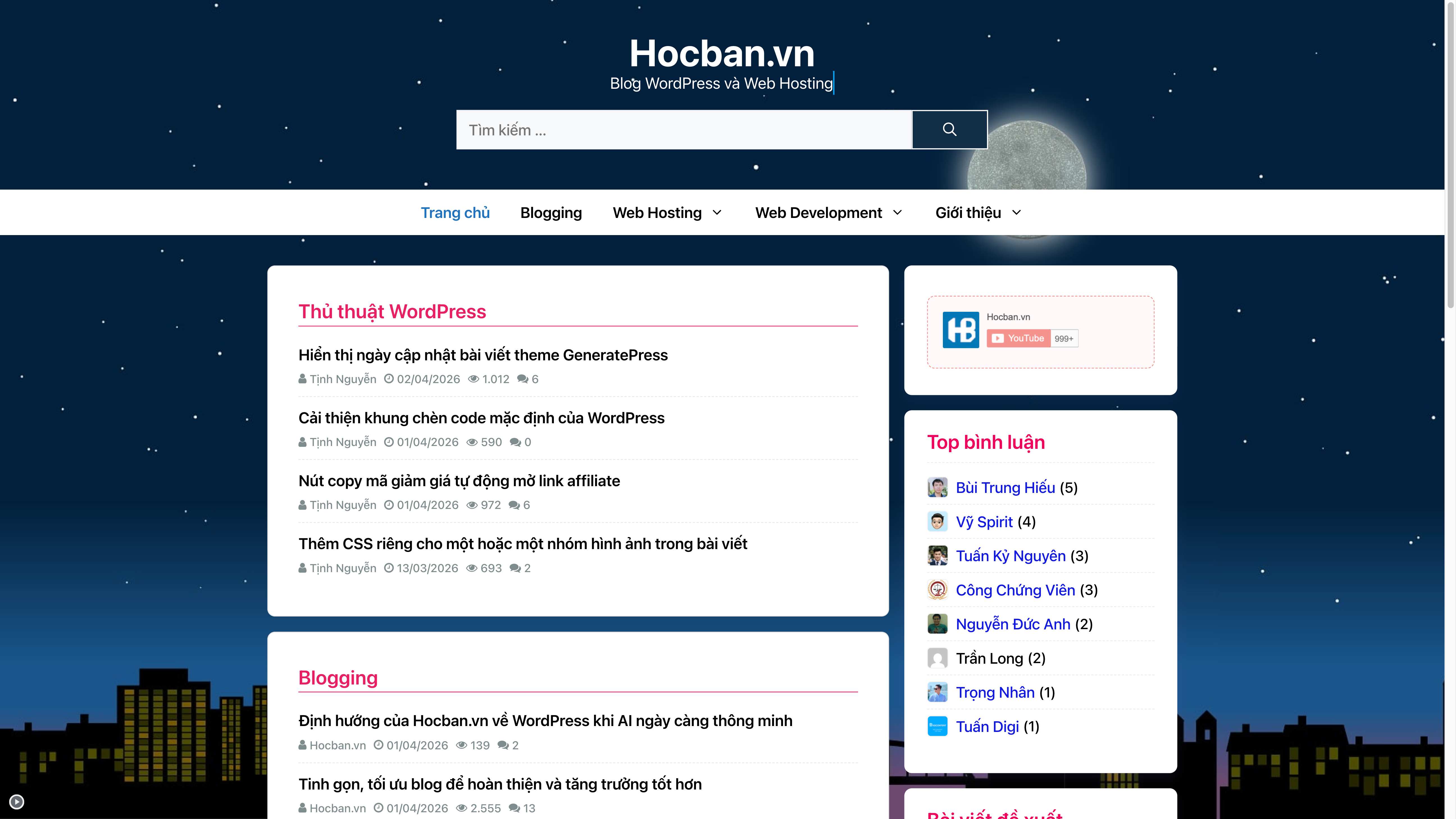 Demo nhúng kênh YouTube vào website